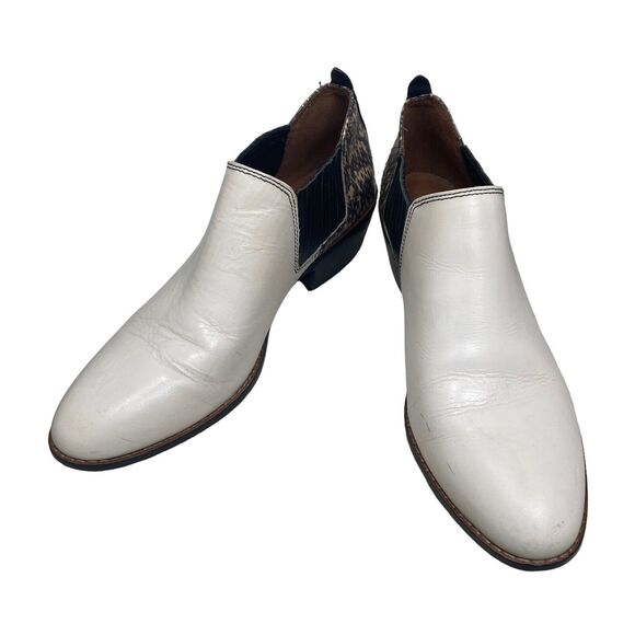 Coach Devin Leather and Snake Print Booties Womens 10B White - Picture 3 of 12